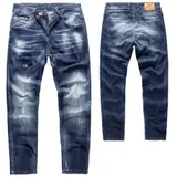 Rock Creek Herren Jeans Stonewashed Used-Look Regular Fit Dunkelblau RC-3113 NEU – Bild 1