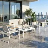 Outsunny Gartenmöbel Set Sitzgruppe für 4 Personen Atmungsaktiv Gartenlounge – Bild 1