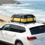 Outsunny Dachbox Auto 425L Wasserdicht Gepäckbox mit 8 Verstärkte Gurte Gelb – Bild 1