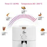 Heißluftfritteuse 4L Keine Fritteusen Airfryer Friteuse Fritteuse Weiß 1500W – Bild 2