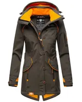 Marikoo Damen Softshell Jacke Herbst Funktionsjacke Outdoor lang Parka B921 NEU – Bild 1