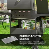 Gasgrill 15,2 KW Grillwagen inkl 5 Edelstahl-Brenner Rolle Seitenkocher Schwarz – Bild 8