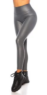 Damen Wetlook Lederlook Thermo Leggings Milax-Fashion – Bild 6