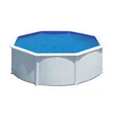 Stahlwandpool Gre GIANT Set rund 460x120cm Pool weiss Folie blau Leiter Skimmer – Bild 4