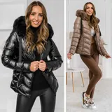 Jacke Steppjacke Winterjacke Sportjacke Sport Classic Unifarben Damen BOLF Basic – Bild 4