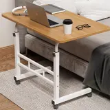 Computertisch mit Rollen Laptoptisch Höhenverstellbar Schreibtisch-Beistelltisch – Bild 11