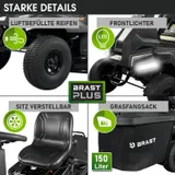 BRAST Benzin Rasentraktor Aufsitzmäher 5,15kW (7PS) Rasenmäher Elektrostart – Bild 5