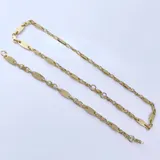 Herren Kette Gold 750 vergoldet 18K Edelstahl Plattenkette Steigbügelkette K485D – Bild 5