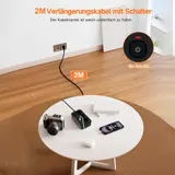 Steckdosenleiste 3-Fach 6 USB Mehrfachsteckdose mit Flachstecker und Schalter 2m – Bild 15
