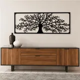 XXL Wandbild Lebensbaum Metall Bild Baum Metallbild Wanddeko 118 x 44 x 3,2 cm – Bild 4