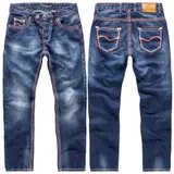 Rock Creek Herren Jeans Hose Dunkeblau Comfort Fit dicke Nähte Denim NEU RC-2272 – Bild 1