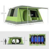 Campingzelt 2 Schlafkabinen Kuppelzelt Familienzelt 4-8 Personen 405x305cm – Bild 4