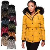 Marikoo warme Damen Winter Jacke Winterjacke Steppjacke gefüttert Kunstfell B618 – Bild 8