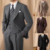 Männer Anzug Slim Fit 3Stücke für Hochzeit Business Peak Lapel Anzüge Hose Weste – Bild 3