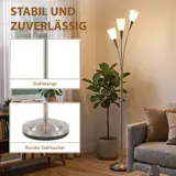 HOMCOM Stehlampe Wohnzimmer 40 W 3 Flammige Stehleuchte mit Fußschalter – Bild 8