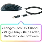 Schwaiger USB Gaming Maus RGB LED Beleuchtet Gamer Mouse 6 Tasten dpi-Schalter – Bild 6