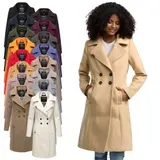 Navahoo Damen Mantel Trenchcoat Wintermantel Übergangs Jacke Parka Lang B661 – Bild 8