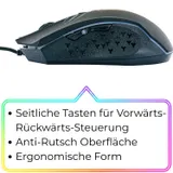 Schwaiger USB Gaming Maus RGB LED Beleuchtet Gamer Mouse 6 Tasten dpi-Schalter – Bild 3