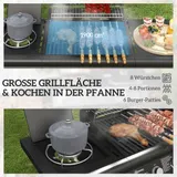 Outsunny Gasgrill 12,2 KW 3+1 Brenner BBQ Grillwagen aus Edelstahl inkl Rolle – Bild 5