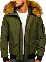 Parka Winterjacke Jacke Mantel Wärmejacke Zip Sweatjacke Herren BOLF 4D4 Kapuze – Bild 1