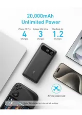 Anker Powerbank 20000mAh tragbares Ladegerät integriertem USB-C-Kabel 87W, Neu – Bild 6