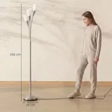 HOMCOM Stehlampe Wohnzimmer 40 W 3 Flammige Stehleuchte mit Fußschalter – Bild 4