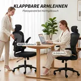 Bürostuhl Ergonomischer Schreibtischstuhl mit Hochklappbaren Armlehnen Schwarz – Bild 8