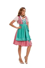 Damen Dirndl Trachtenkleid Oktoberfest Festkleid Kleid Karneval Kostüm DE – Bild 13
