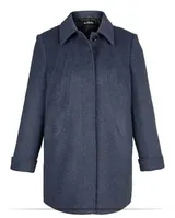 Damen Wollmantel  Wintermantel Winterjacke jeansblau Größe 56 – Bild 3