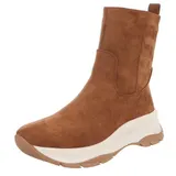 Damen Stiefeletten mit Reißverschluss Ital-Design 5718 in Camel – Bild 6