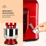 Küchenmaschine Standmixer Rührgerät Teig Knetmaschine 1800 W Edelstahl Rot – Bild 4