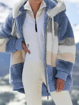 Damen Plüsch Warme Winterjacke Teddyfell Kapuzen Mantel Winter Fleecejacken – Bild 14