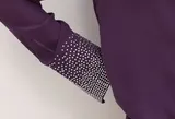 Damen Bluse lila mit Strasssteinchen Hemdkragen Langarm Größe 38 - 54 neu 17324 – Bild 8
