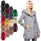 Marikoo Damen Mantel Trenchcoat Übergangs Jacke Parka Lang B819 – Bild 6