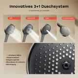 HOROW Regendusche System ohne Armatur, Grau Duschsystem mit Handbrause – Bild 6