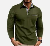 Herren Langarmshirt Poloshirt Langarm Hemd Polo Shirt Freizeit Business Tops – Bild 4