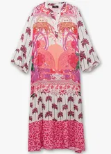 Kleid rosa 44 Sheego Damen Maxikleid Mustermix Trompetenärmel UVP 149€ 4.9280 – Bild 4
