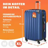 Koffer Hartschale Trolley Reisekoffer Hartschalenkoffer 4 Rollen Spinner Case XL – Bild 2