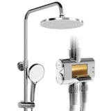 Edelstahl Höhenverstellbares Duschset, Duschsystem Regendusche mit Handbrause – Bild 2