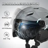 Odoland Erwachsene Skihelm Skihelm mit Visier, Leichter Race-Helm S 52-55 CM – Bild 5