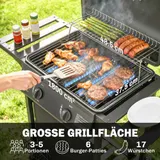Outsunny Gasgrill 5 KW 2 Brenner BBQ Grillwagen Edelstahl inkl Seitentisch – Bild 5