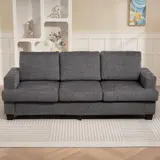 HOMCOM 3-Sitzer Sofa, Couch mit Armlehnen, Stahlbeinen, Chenille-Optik, Grau – Bild 10