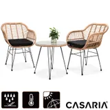 CASARIA® Balkonset 3 teilig Sitzgruppe Garten Bistroset Balkonmöbel Lounge Set – Bild 1