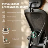 Bürostuhl Ergonomischer Schreibtischstuhl mit Hochklappbaren Armlehnen Schwarz – Bild 6