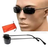 Agent Smith Style Sonnenbrille Rechteckig Linse Schwarz Brillenbeutel schmal M5 – Bild 1