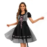 Damen Dirndl Trachtenkleid Oktoberfest Festkleid Kleid Karneval Kostüm DE – Bild 8