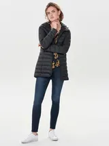 ONLY Damen langer Stepp-Mantel OnlTahoe Oversize Übergangs-Jacke Kapuze Herbst – Bild 3