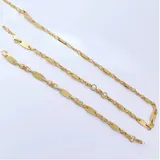 Herren Kette Gold 750 vergoldet 18K Edelstahl Plattenkette Steigbügelkette K485D – Bild 3