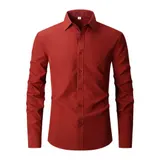 Hemd Herren Langarm Slim-Fit Hemden Kentkragen Freizeithemd Businesshemd – Bild 9