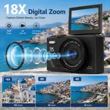 5K Digitalkamera Kompaktkamera mit 18X Digital Zoom 180 Klappdisplay 75MP +64gb – Bild 3